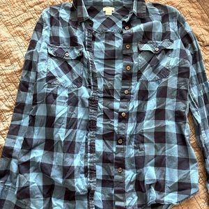 J. Crew women’s classic fit lightweight flannel navy/royal